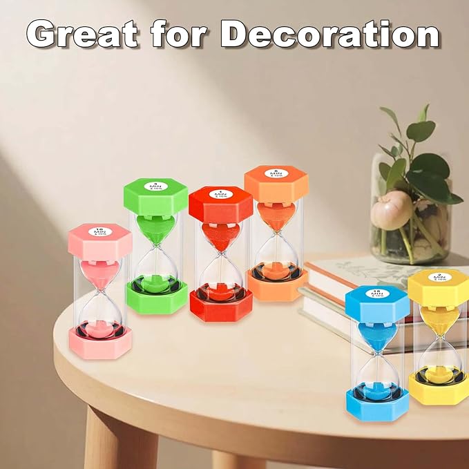 10 Minute Sand Timer Hourglass, Unbreakable 10 Min Hourglass Sand Watch, Reloj De Arena 10 Minutos, Colorful Plastic Hour Glass Sandglass for Classroom Games (Yellow
